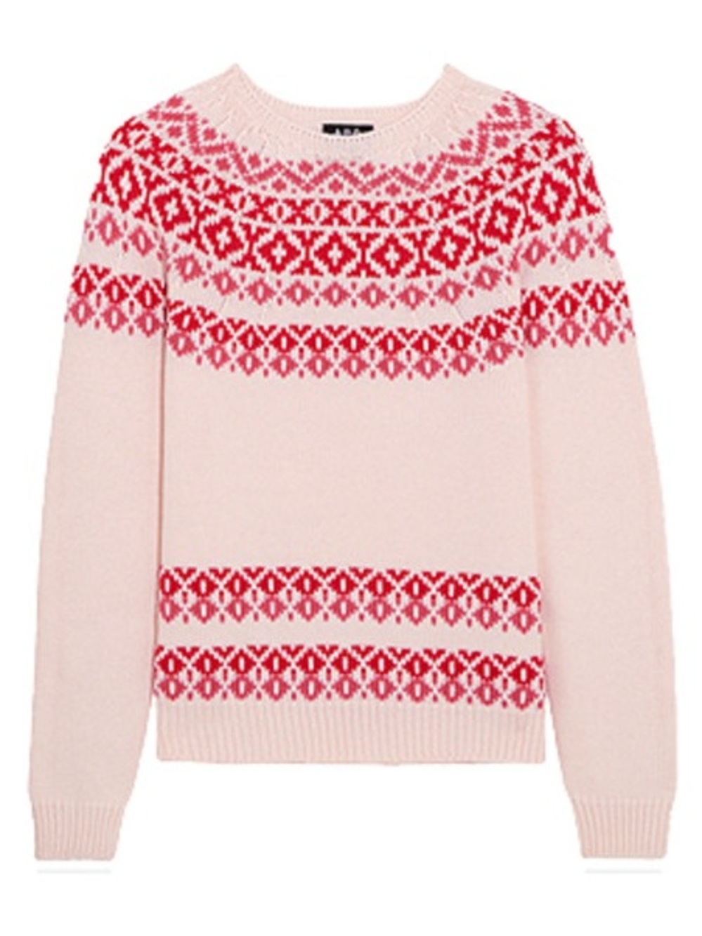 A.P.C. Romy Wool and Cotton-Blend Fair Isle Sweater - Size Small EUC
